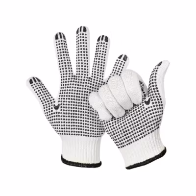 Chine vente en gros de PVC pointillé/points sécurité/travail/gant de travail industriel/construction/travail gants tricotés en coton Guantes