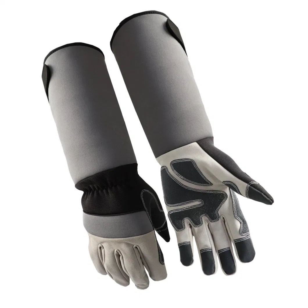 Gardening Long Sleeve Rose Pruning Thorn-Proof Gauntlet Water-Proof Garden Gloves Safety Yard Work Leather Gloves