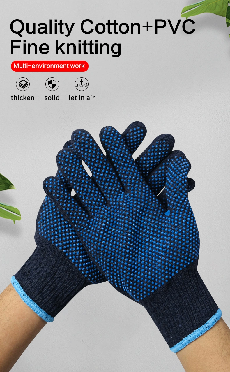 China Wholesale 7/10gauge PVC/Dotted/Dots Industrial Guante Safety Work Cotton Knitted Gloves