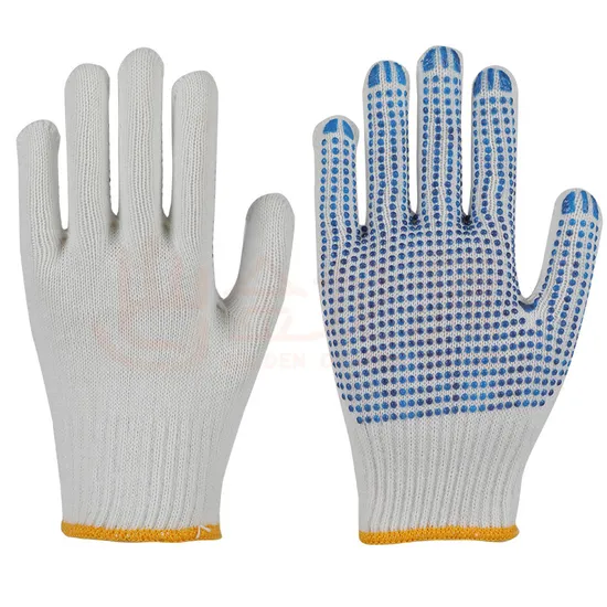 China Wholesale Safety Work Guante Industrial/Construction Hand PVC/Dotted/Dots Cotton Knitted Gloves