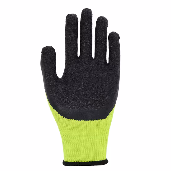 Gants de travail de sécurité du travail en polyester renforcés de doigts enduits de mousse de latex