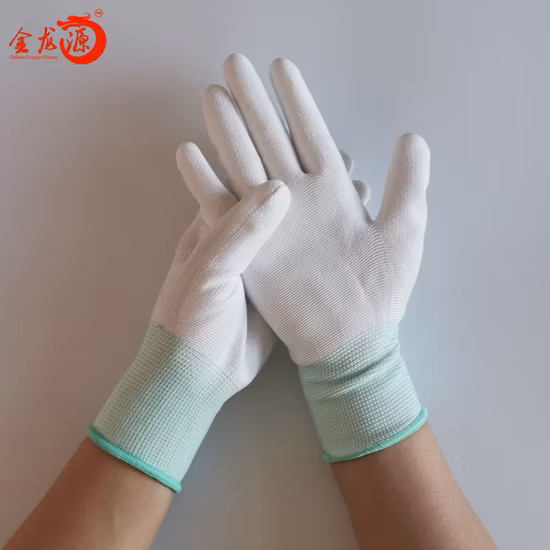 Gants enduits de PU de couleur blanc/noir/gris