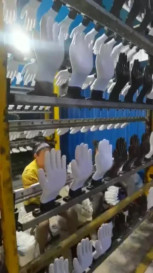 Gants de travail de sécurité de protection du travail de la main industrielle enduite de Nitrile bleu 13G pour les gants de travail de jardin de Construction